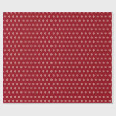 Schneeflocke Rot Geschenkpapier (Flach)