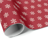 Schneeflocke Rot Geschenkpapier (Rolleneckpunkt)