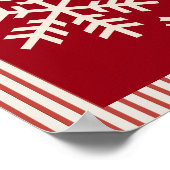 Schneeflocke Rot Gestreift Poster (Ecke)
