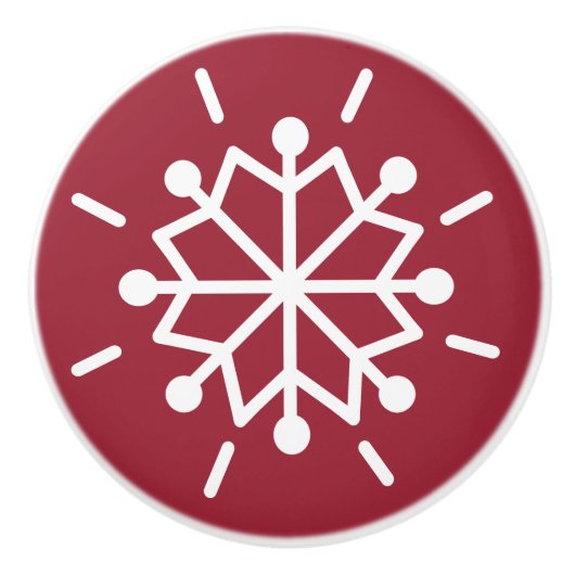 Schneeflocke-Rot Keramikknauf (Vorderseite)