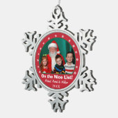 Schneeflocke-rote Foto-Verzierung Schneeflocken Zinn-Ornament (Rechts)