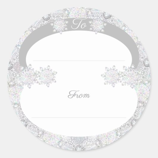 Schneeflocke Runder Aufkleber (Vorderseite)