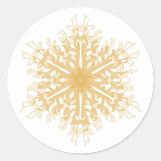 Schneeflocke Runder Aufkleber (Vorderseite)