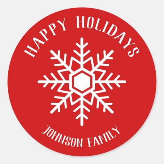 Schneeflocke Runder Aufkleber (Vorderseite)