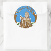 Schneeflocke Runder Aufkleber (Tasche)