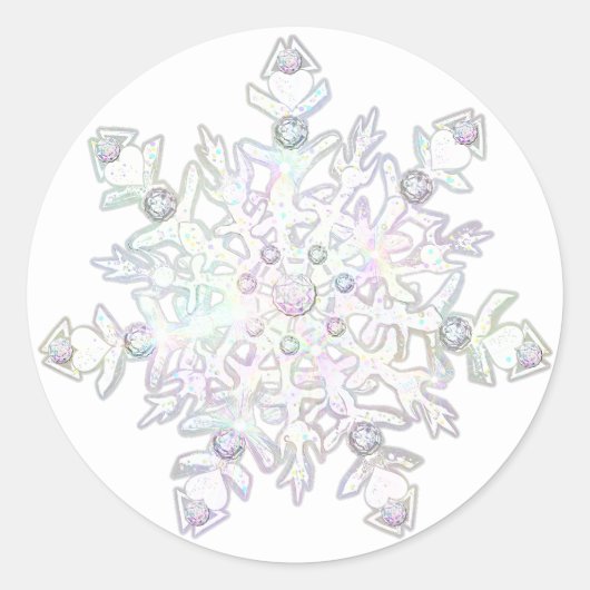 Schneeflocke Runder Aufkleber (Vorderseite)