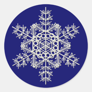 Schneeflocke Runder Aufkleber