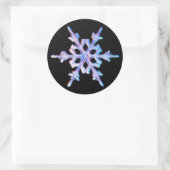 Schneeflocke Runder Aufkleber (Tasche)