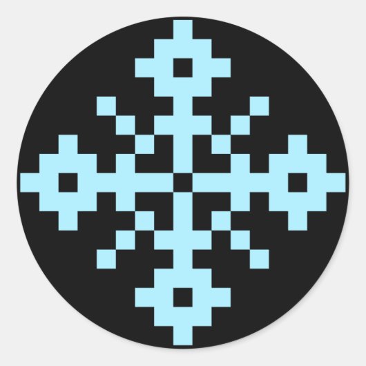 Schneeflocke Runder Aufkleber (Vorderseite)