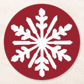 Schneeflocke Runder Pappuntersetzer (Vorderseite)