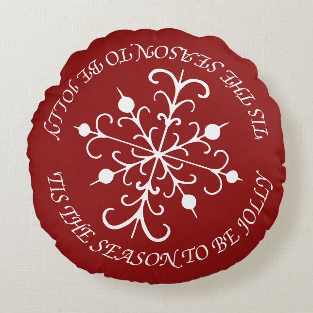 Schneeflocke Rundes Kissen (Vorderseite)