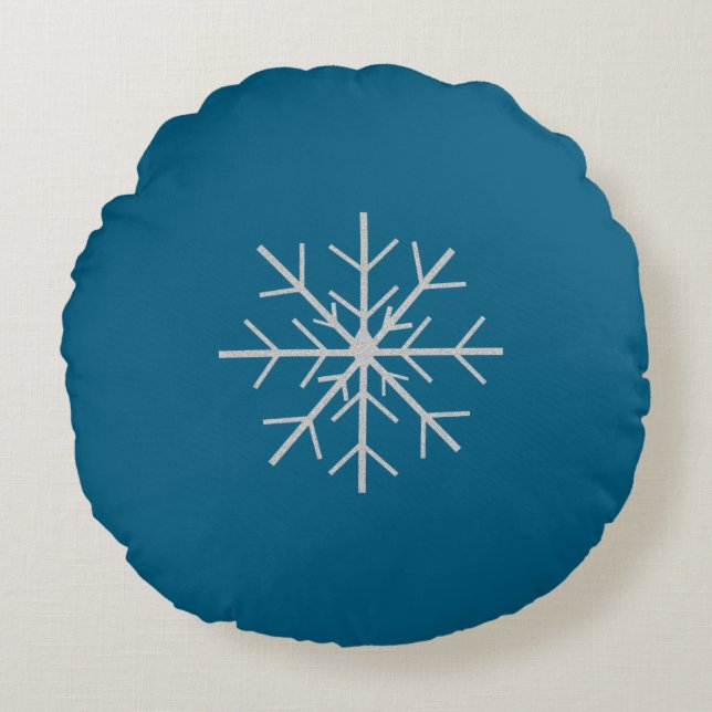 Schneeflocke Rundes Kissen (Vorderseite)
