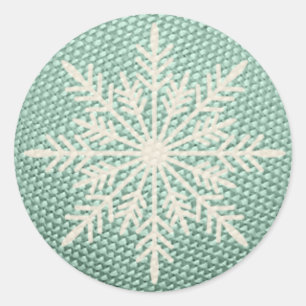 Schneeflocke rustikal bestickt Winter vintage Türk Runder Aufkleber