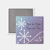 Schneeflocke Save the Date Magnet (Vorderseite/Rückseite)