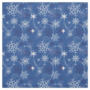 Schneeflocke-Schein-blaues und weißes Stoff