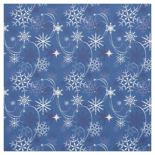Schneeflocke-Schein-blaues und weißes Stoff (Muster)