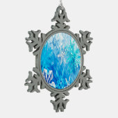 Schneeflocke Schneeflocken Zinn-Ornament (Links)
