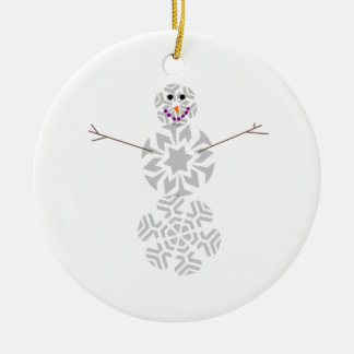 Schneeflocke-Schneemann-Verzierung Keramikornament