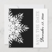 Schneeflocke Schwarz-weiße Winterhochzeit Save the Einladung (Vorderseite)