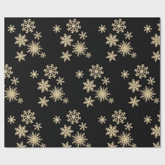 Schneeflocke-schwarzes Geschenkpapier (Flach)