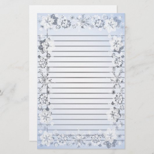 Schneeflocke-schweres gezeichnetes Schreibpapier Briefpapier (Vorne/Hinten)