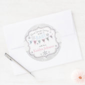 Schneeflocke Silver Glitzer Winter Danke Label Runder Aufkleber (Umschlag)