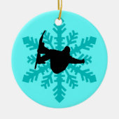 Schneeflocke-Snowboarder Keramikornament (Vorne)