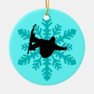Schneeflocke-Snowboarder Keramikornament