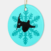 Schneeflocke-Snowboarder Keramikornament (Links)