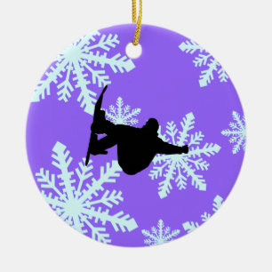 Schneeflocke-Snowboarding Keramikornament