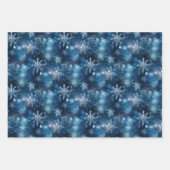 Schneeflocke-Snowflake-Glittering-Snowflake-Design Geschenkpapier Set (Vorderseite 3)