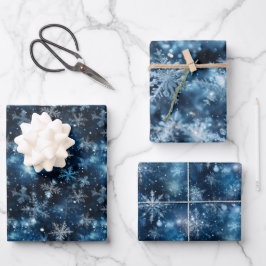 Schneeflocke-Snowflake-Glittering-Snowflake-Design Geschenkpapier Set