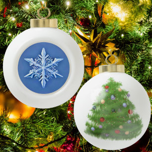 Schneeflocke - snowflake keramik Kugel-Ornament