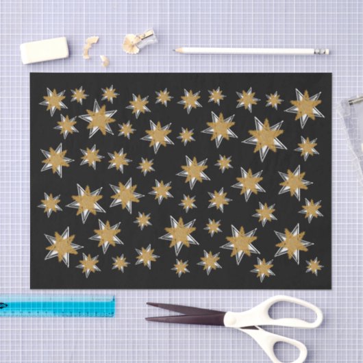 Schneeflocke-Snowflamme Gold Silber Weihnachten Seidenpapier (Handwerk)