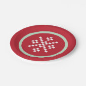 Schneeflocke-Strickjacke-Wetter-Platte Pappteller (Schrägansicht)