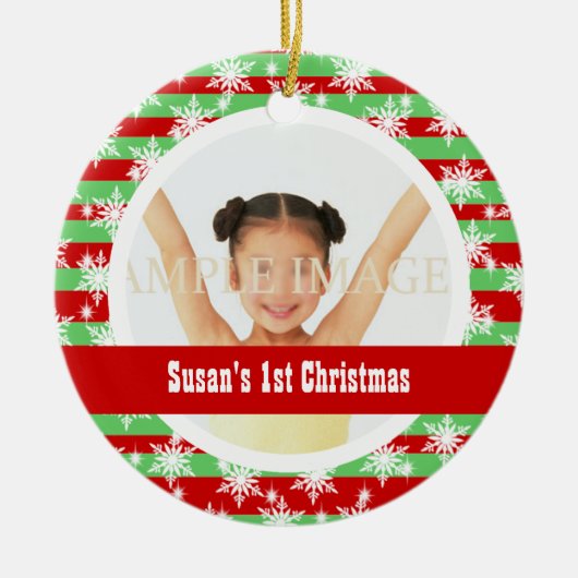 Schneeflocke stripes Fotoschablone Keramikornament (Vorne)