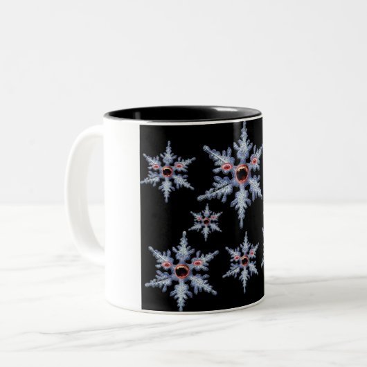 Schneeflocke-Tasse Zweifarbige Tasse (Vorderseite Links)