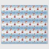 Schneeflocke-u. Ren-WeihnachtsPackpapier Geschenkpapier (Flach)