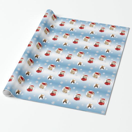 Schneeflocke-u. Ren-WeihnachtsPackpapier Geschenkpapier (Ungerollt)