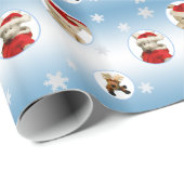 Schneeflocke-u. Ren-WeihnachtsPackpapier Geschenkpapier (Rolleneckpunkt)