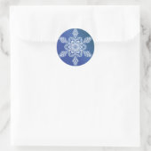 Schneeflocke über blauem Sticker (Tasche)