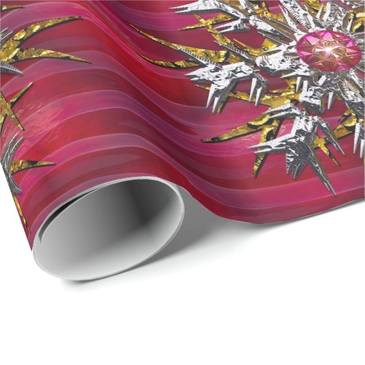 Schneeflocke über Paris Geschenkpapier (Rolleneckpunkt)