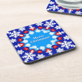 Schneeflocke und Geschenkmuster Getränkeuntersetzer (Linke Seite)