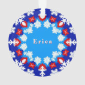 Schneeflocke und Geschenkmuster Ornament (Rückseite)