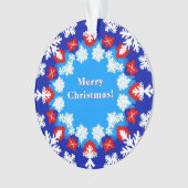 Schneeflocke und Geschenkmuster Ornament (Vorderseite)