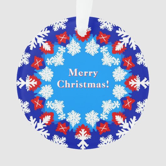 Schneeflocke und Geschenkmuster Ornament (Vorderseite)