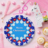 Schneeflocke und Geschenkmuster Pappteller (Party)