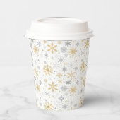 Schneeflocke und Kreislauf Nahtloses Muster Pappbecher (Links)