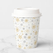 Schneeflocke und Kreislauf Nahtloses Muster Pappbecher (Rückseite)