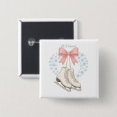Schneeflocke und Schlittschuhe Button (Vorne & Hinten)
